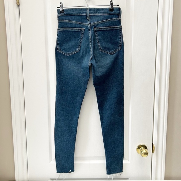Topshop Jamie Skinny Jeans High Rise Ankle Cropped Raw Hem Blue Size 26 - Picture 3 of 12